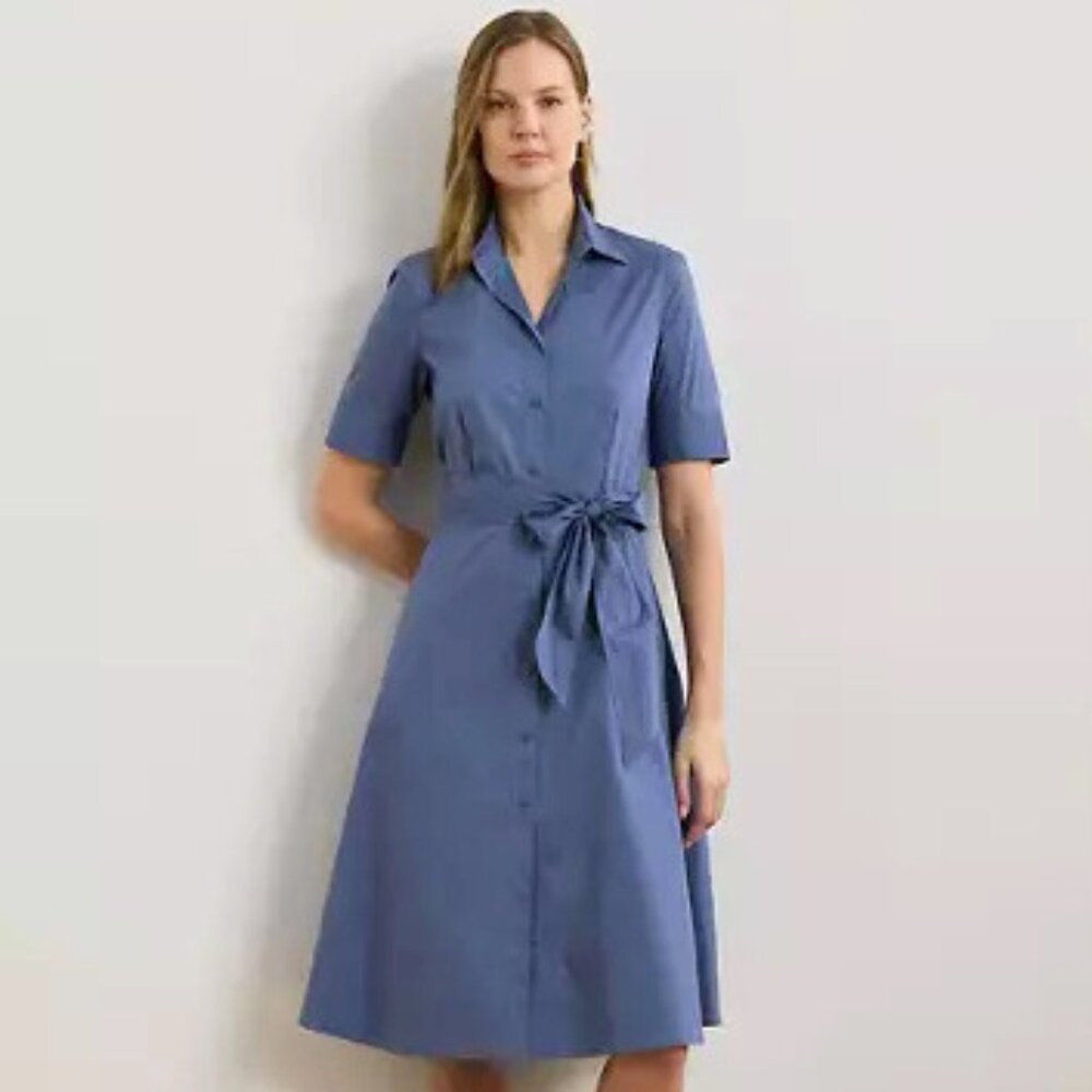 Lauren Ralph Lauren Shirtdress, Size 8, Blue, NWT